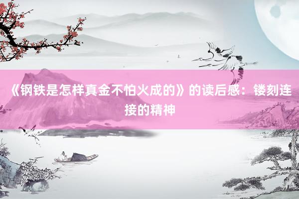 《钢铁是怎样真金不怕火成的》的读后感：镂刻连接的精神